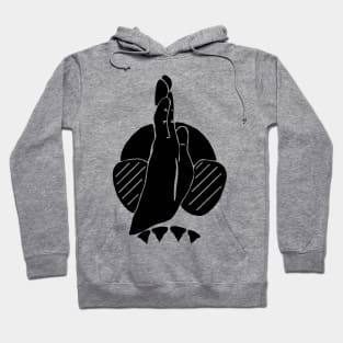 Black hand signal for shark, scuba diver design Hoodie